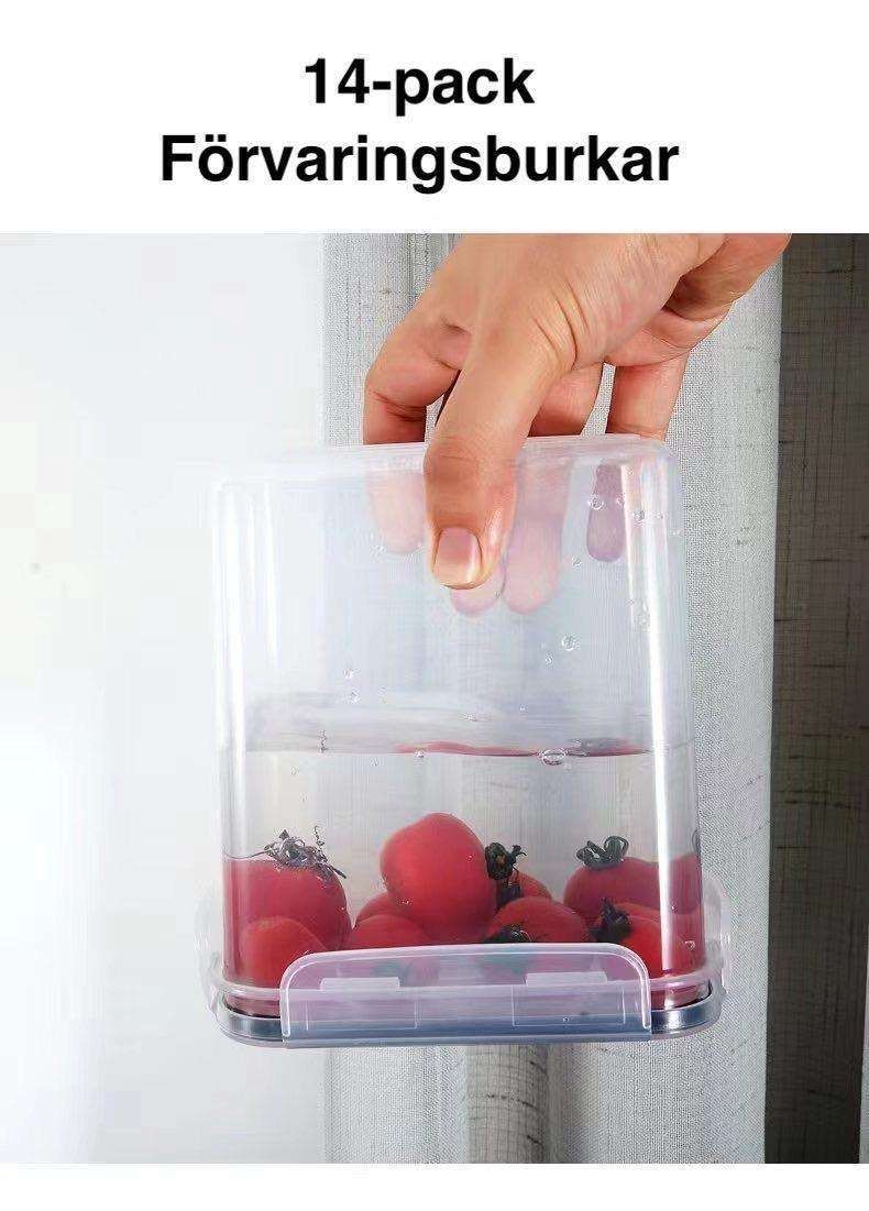 14-Pack Airtight Storage Containers for Organized Pantry, Transparent