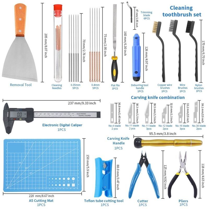32 Pack 3D Printer Tools and Spare Parts Accessories Kit