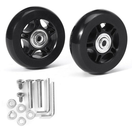2 Pack Universal Suitcase Replacement Wheels Rubber Silent Multidirectional Luggage Casters, 70 x 19mm