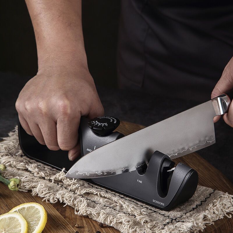 Kitchen Sharpener Professional Knife Sharpener, Knife Sharpener with Non Slip Eraser for Knives, Scissors Knife Sharpeners