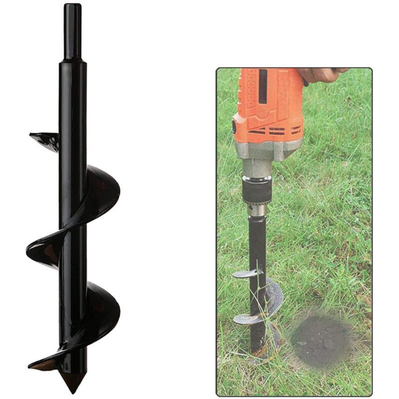 Garden Drill, Stainless Steel Hex Shank, Thermal Auger, Digging Holes Cultivate Deeply, Planting Tool for Flower Planting Trees Shrubs, Dia, L, 18cm