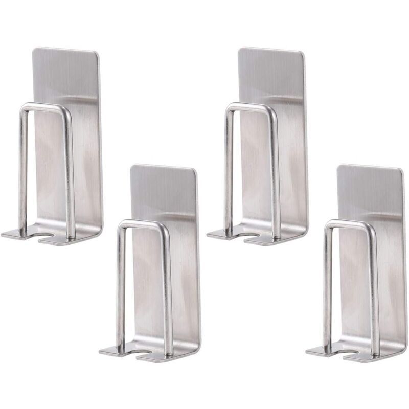 4 Pack Toothbrush Holder Stainless Steel Toothbrush Holders, Wall Mounted, Cups, Mugs, Toothbrush Holders, Waterproof and Self Adhesive, No Drilling