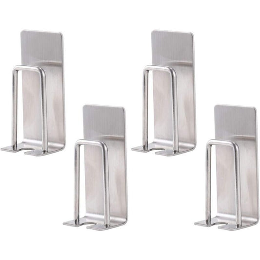 4 Pack Toothbrush Holder Stainless Steel Toothbrush Holders, Wall Mounted, Cups, Mugs, Toothbrush Holders, Waterproof and Self Adhesive, No Drilling