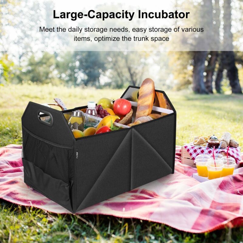 Large Trunk Organizer with Removable and Waterproof Cooler Bag, Durable 600D Nylon Material