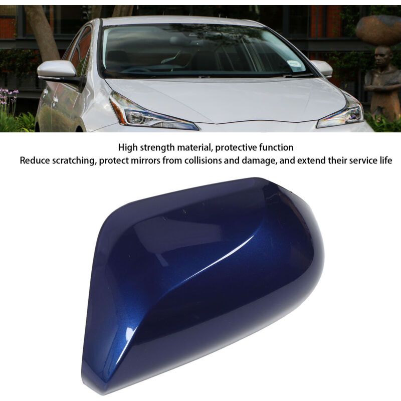Exterior Mirror Cover Made of High-Strength Material for Rearview Mirror Decoration, Blue, Left, 87945-47060