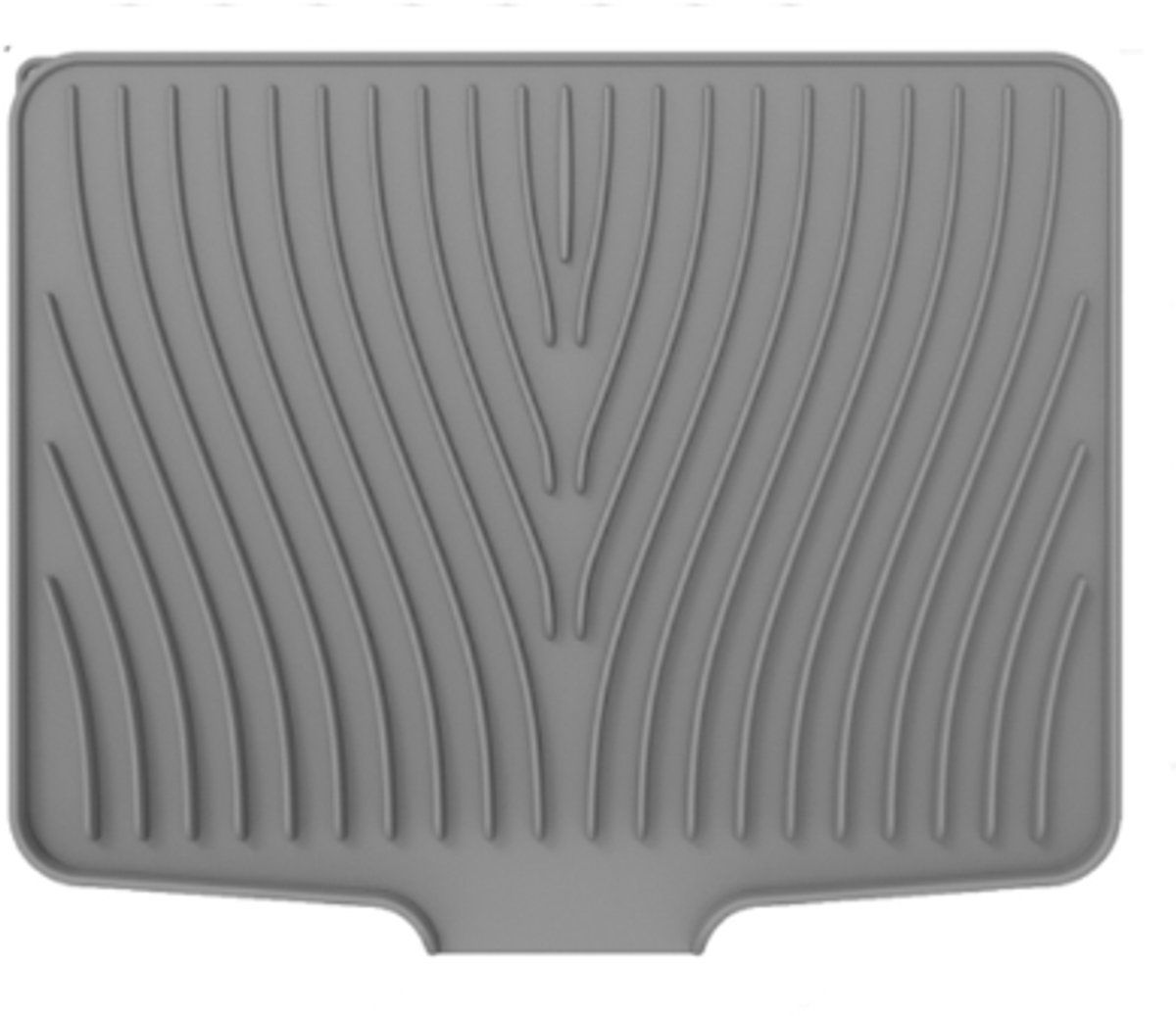 Silicone Dish Drying Mat With Drain, Non Slip Heat Resistant Foldable Countertop Sink Drainer Pad For Kitchen, Gray, 40 x 33 cm