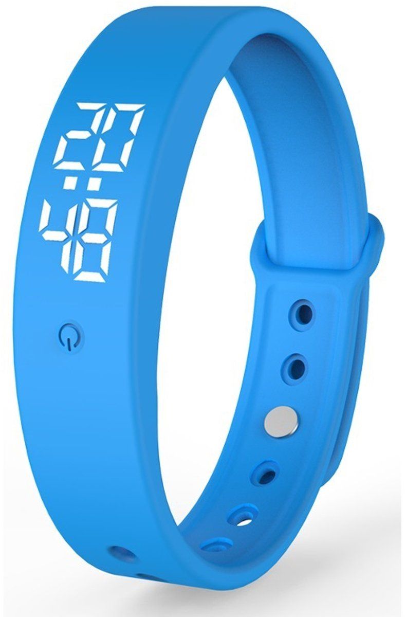 Vibrating Alarm Watch Band With 10 Silent Reminders, LED Display, Silicone Wristband For Kids And Adults, Blue