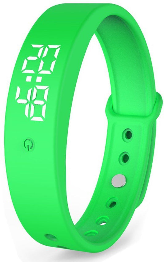 Vibrating Alarm Watch Wristband With 10 Silent Reminders, LED Display And Silicone Strap, For Kids And Adults At School Office, Green, 240 mm