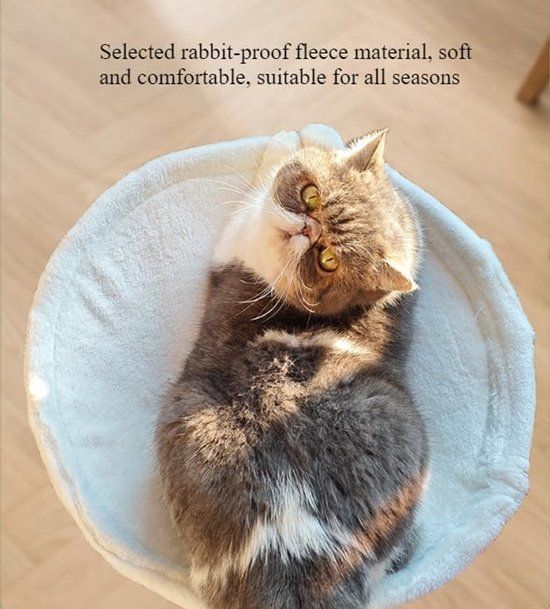 Cat Desk Hammock Bed With Soft Faux Fur And Steel Frame Clamp Mount For Indoor Small To Medium Cats, White Diameter, 40 cm