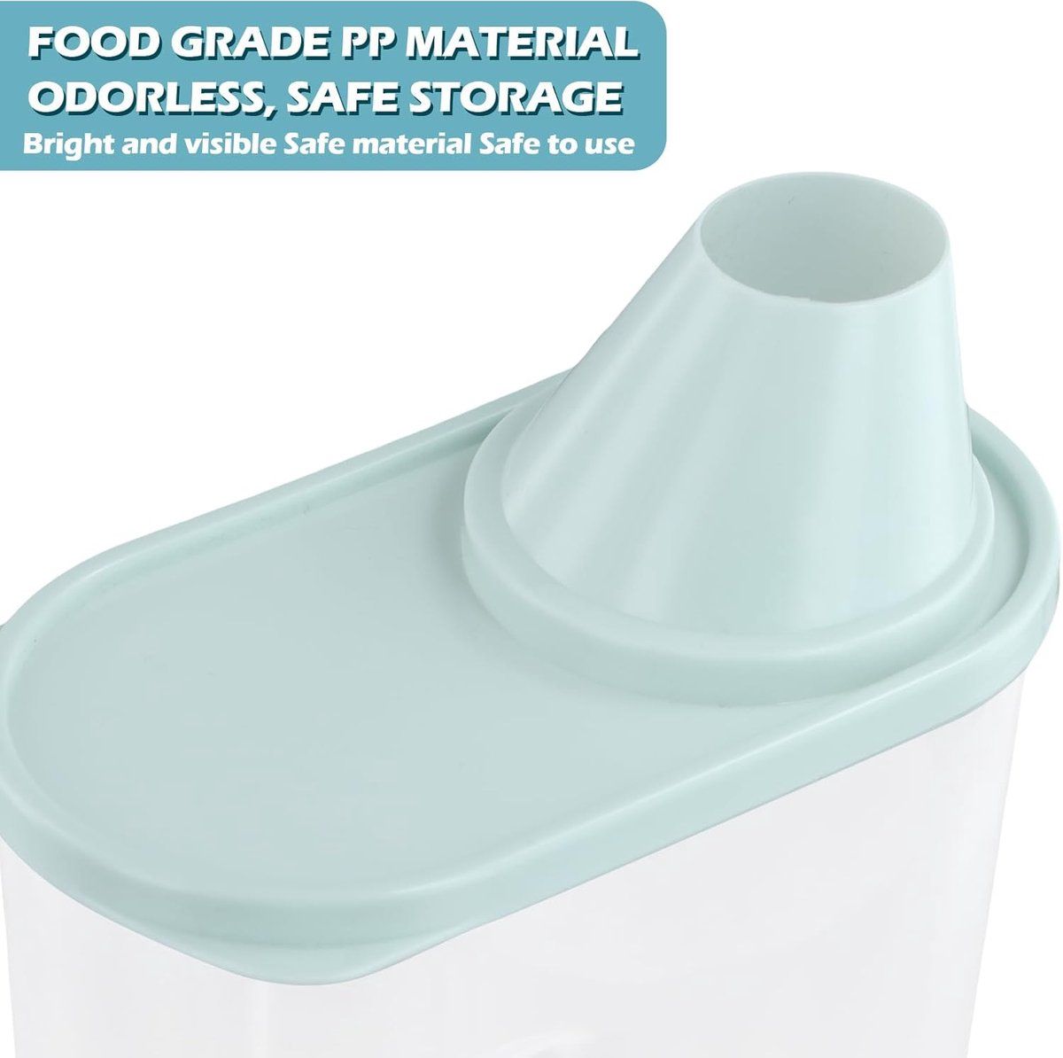 2 Pack Airtight Pet Food Storage Container Set With Measuring Cup Lid, ABS Dry Food Keeper For Dogs And Cats, Blue, 2.5 L, 25 x 15 x 8 cm