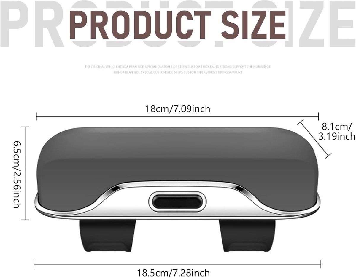 Car Sun Visor Sunglasses Holder Case, ABS Hard Shell With Soft Velvet Lining, One Hand Button Open, For SUV Cars Trucks, Gray, 6.5 x 18.5 x 8.1 cm