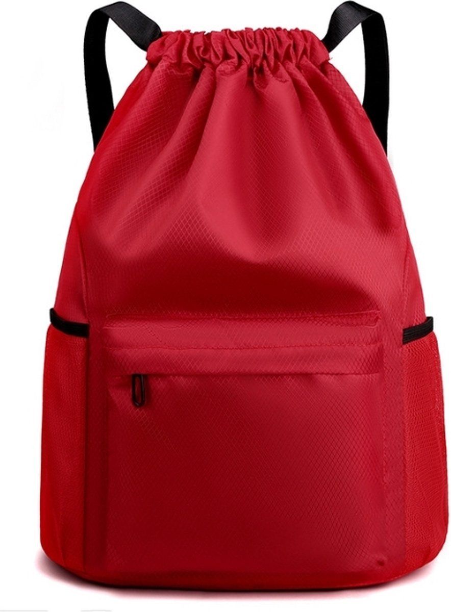 Drawstring Gym Backpack, Water Resistant Sports Bag With Wet Dry Compartment And Multi Pocket Design, For Men Women Swimming Yoga Travel, 18.5 in