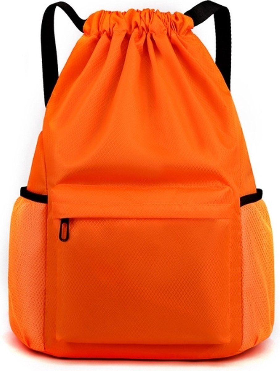 Drawstring Gym Backpack, Water Resistant Sports Bag With Wet Dry Compartment And Multi Pocket Storage, For Men And Women Travel Yoga Swim, 18.5 in