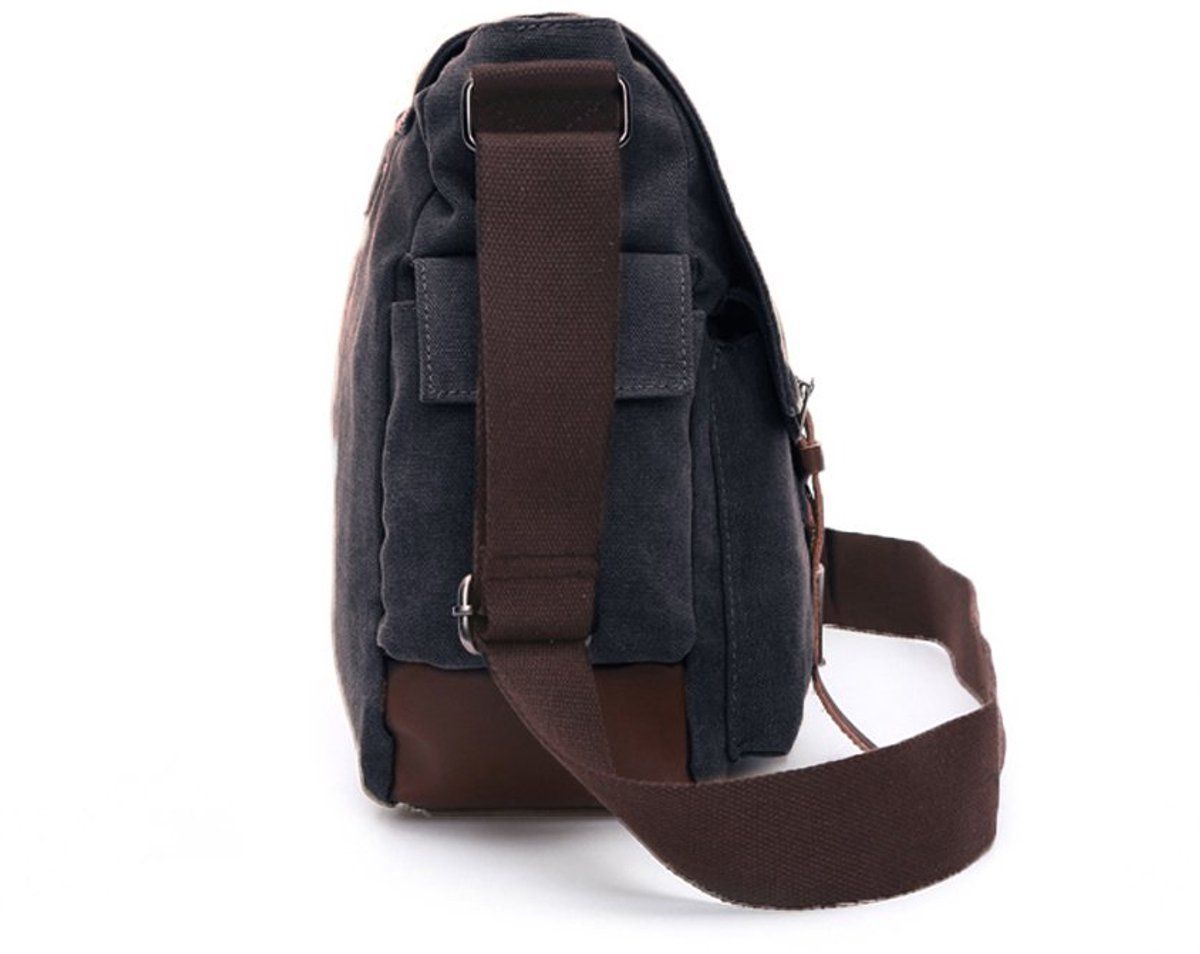 Mens Canvas Laptop Messenger Bag With Multiple Compartments And Adjustable Shoulder Strap For Work And School Fits, 16 in