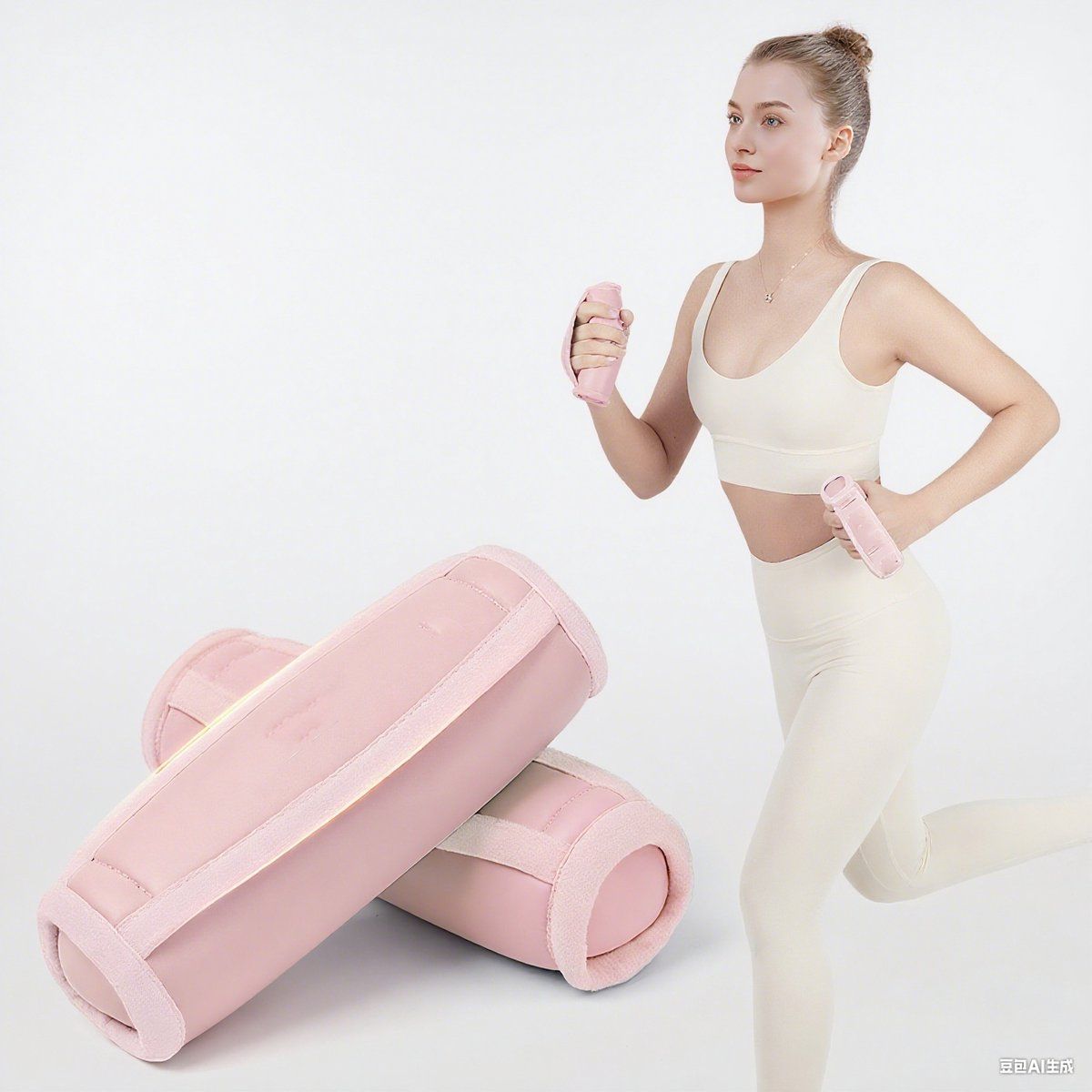 Walking Hand Weights Set, 2 Soft Foam Grip Dumbbells With Removable Weights For Physio, Jogging, Strength Training And Aerobics, Pink, Each, 0.5 kg