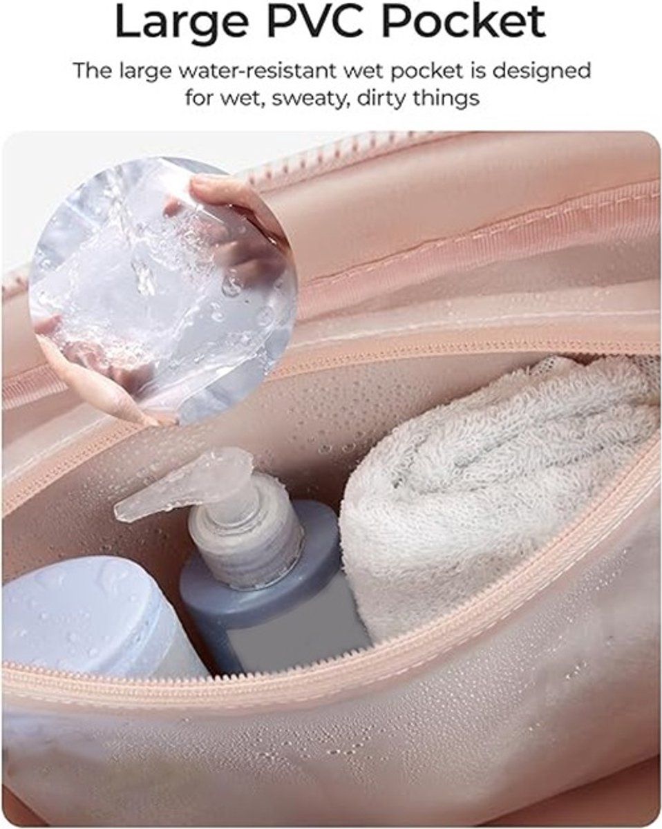 Travel Gym Duffle Bag With Wet Pocket And Multiple Compartments For Training Weekend Trips And Carry On Travel Pink, 40 x 20 x 28 cm