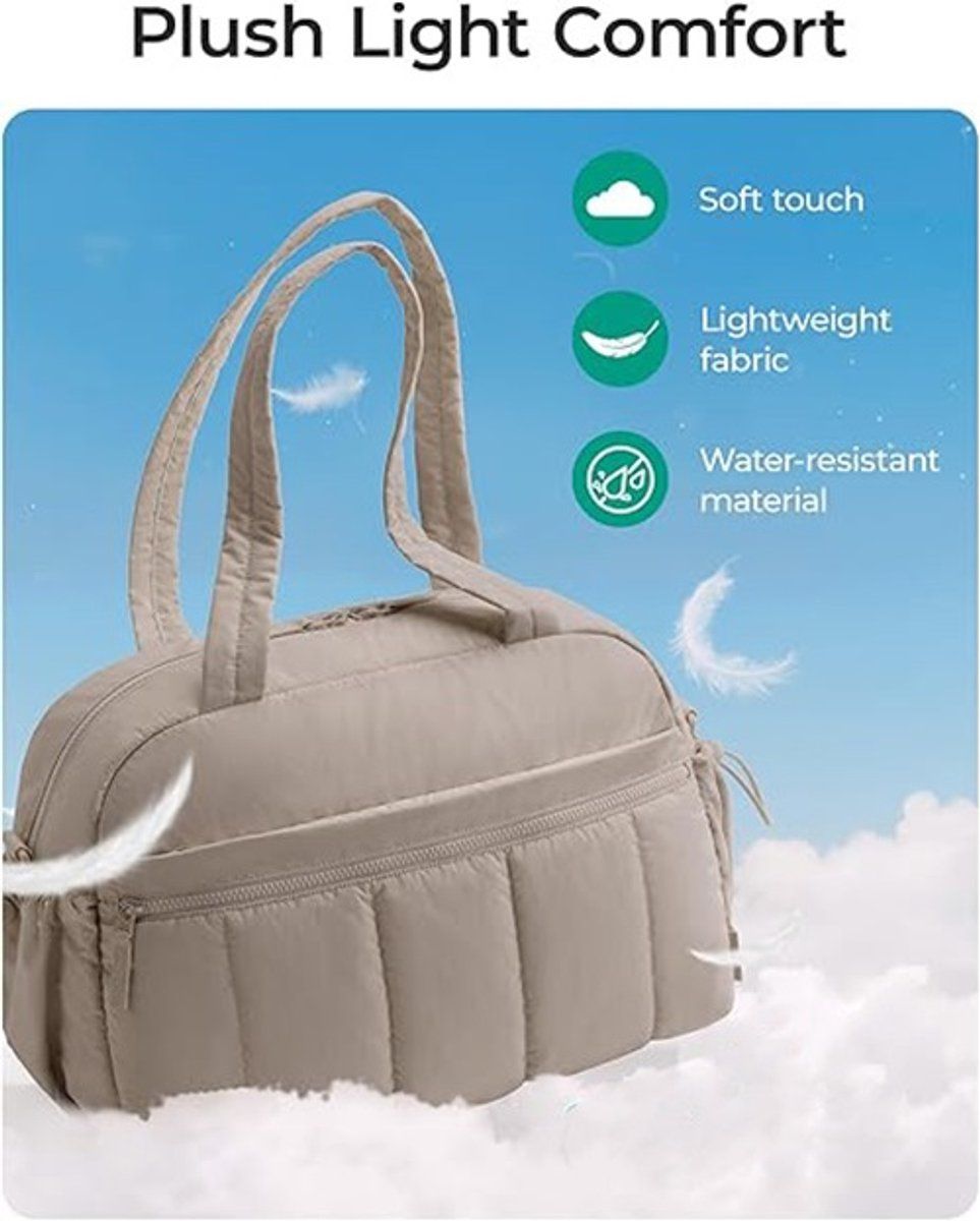 Travel Gym Duffel Bag With Wet Compartment, Compact Carry On Weekend Bag With Shoulder Strap For Training Yoga Travel, Camel, 40 x 20 x 28 cm