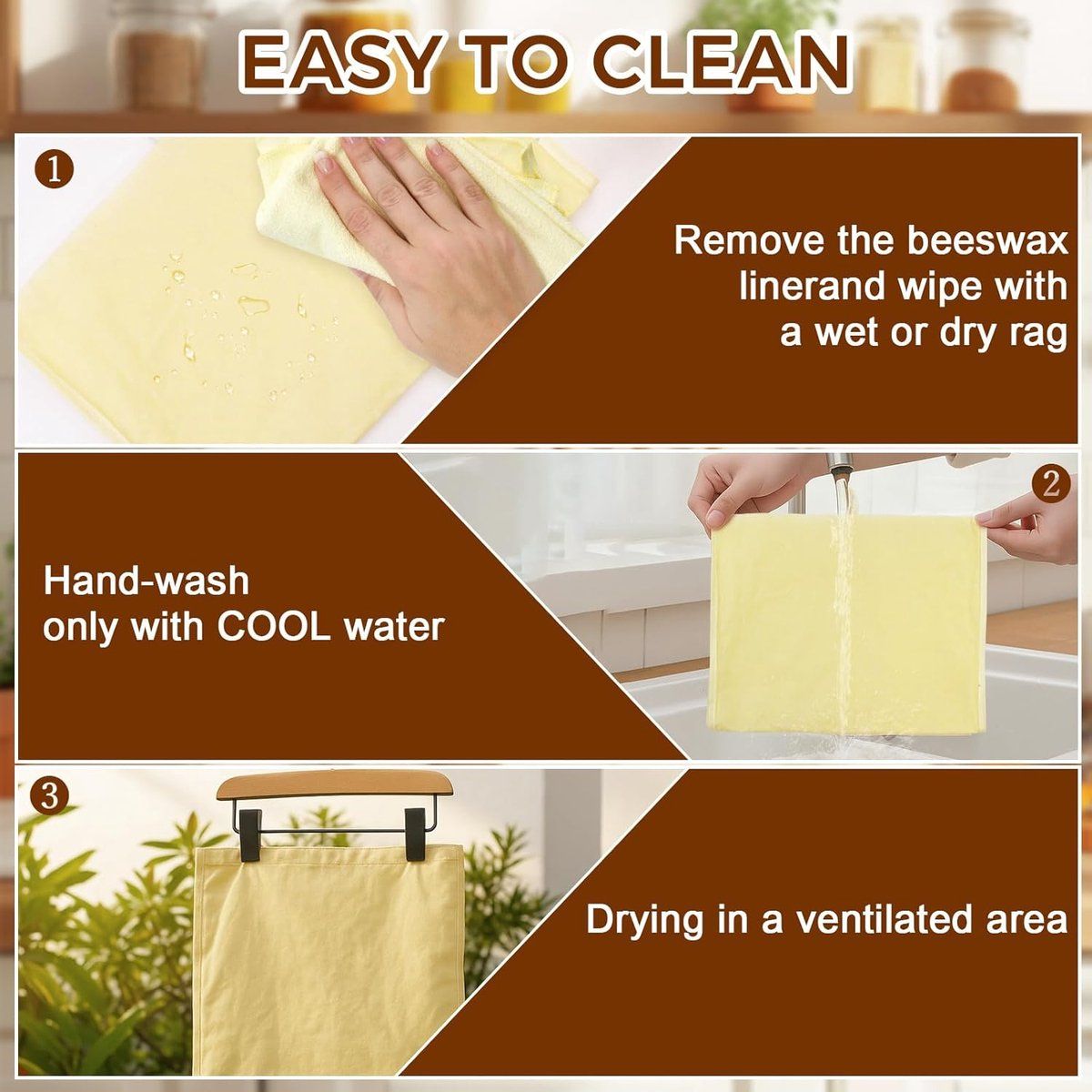 2 Pack Beeswax Bread Bags, Cotton Reusable Food Storage Bags For Homemade Bread Baking And Camping, Natural Beige, 42 x 32 cm