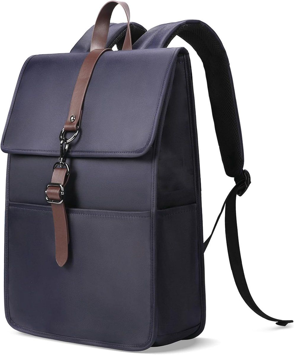 Laptop Backpack, Water Resistant Canvas With Anti Theft Compartments, Blue, 14 in, 28 x 14 x 38 cm