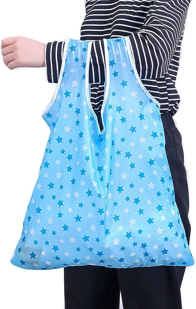 6 Piece Foldable Shopping Bags 190T Polyester, 26 g Each