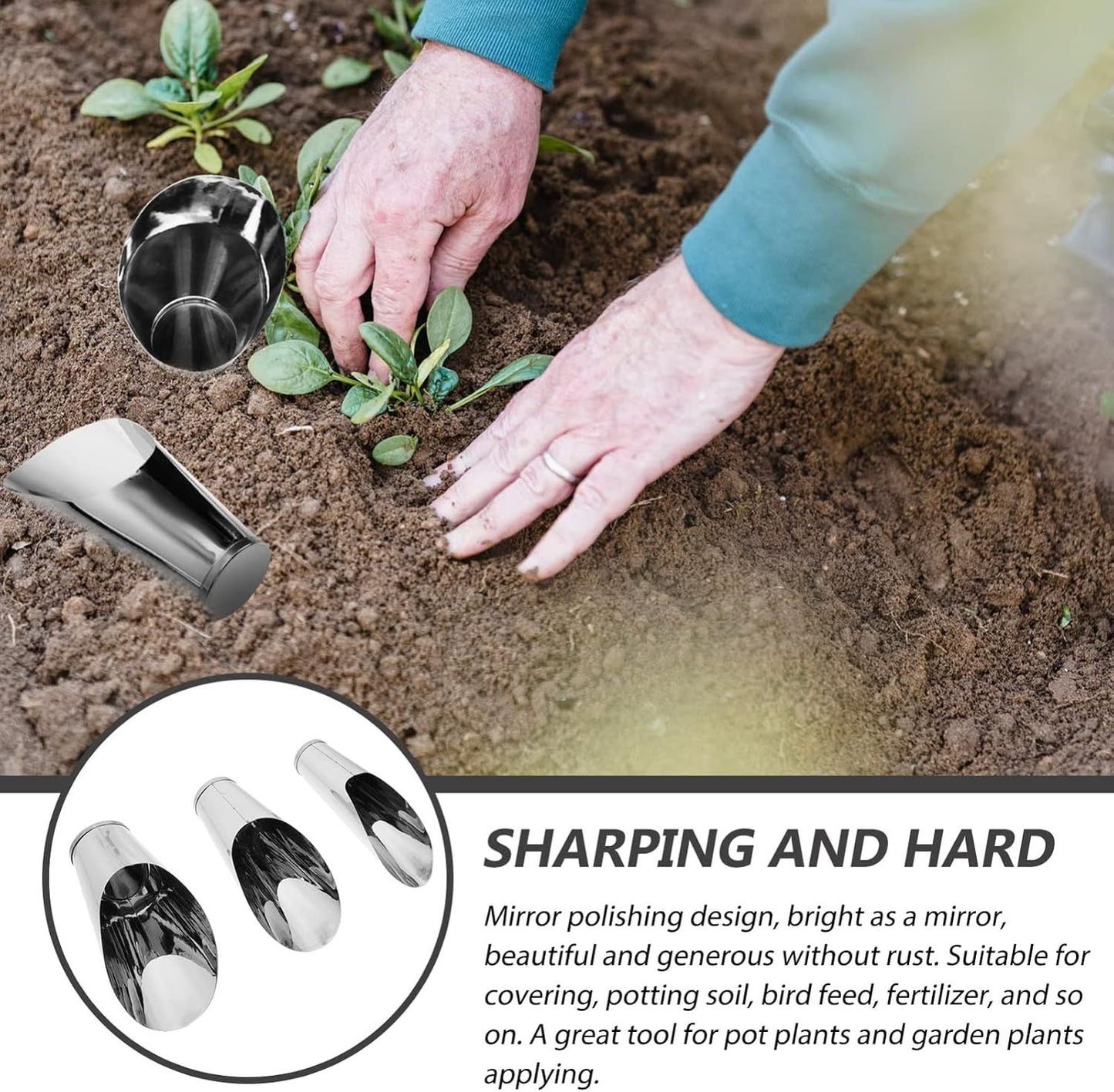 3 Piece Stainless Steel Bonsai Soil Stirrer Set