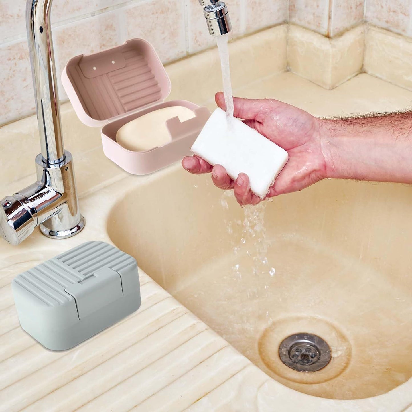 2 Piece Travel Soap Dish Set with Lid Leakproof