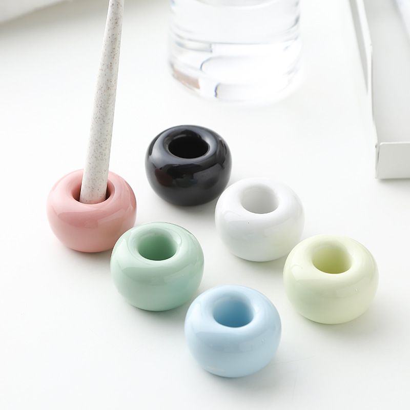 6 Piece Ceramic Toothbrush Holder Set 6 Colors, 4 x 4 cm