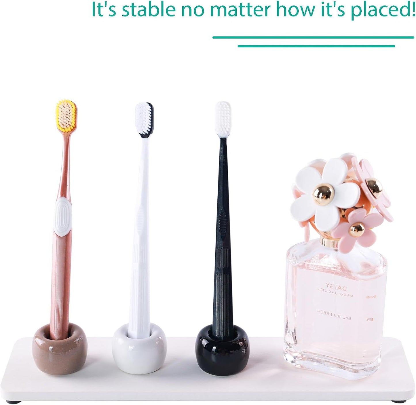 6 Piece Ceramic Toothbrush Holder Set 6 Colors, 4 x 4 cm