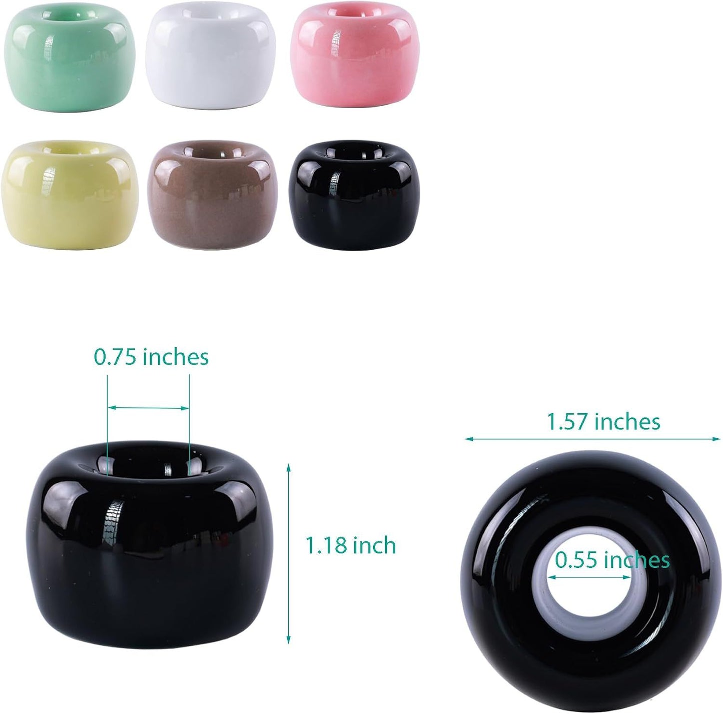 6 Piece Ceramic Toothbrush Holder Set 6 Colors, 4 x 4 cm