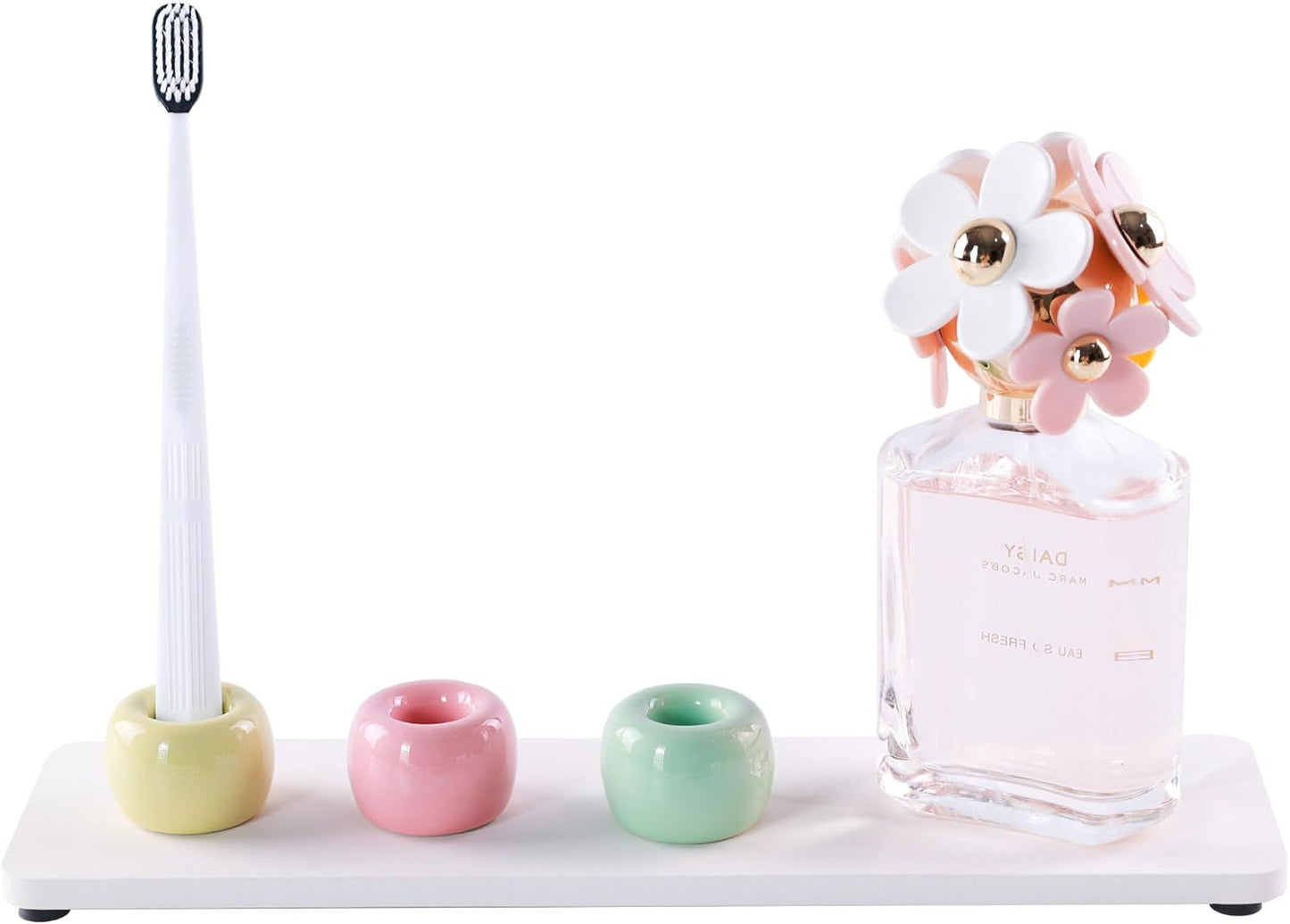 6 Piece Ceramic Toothbrush Holder Set 6 Colors, 4 x 4 cm