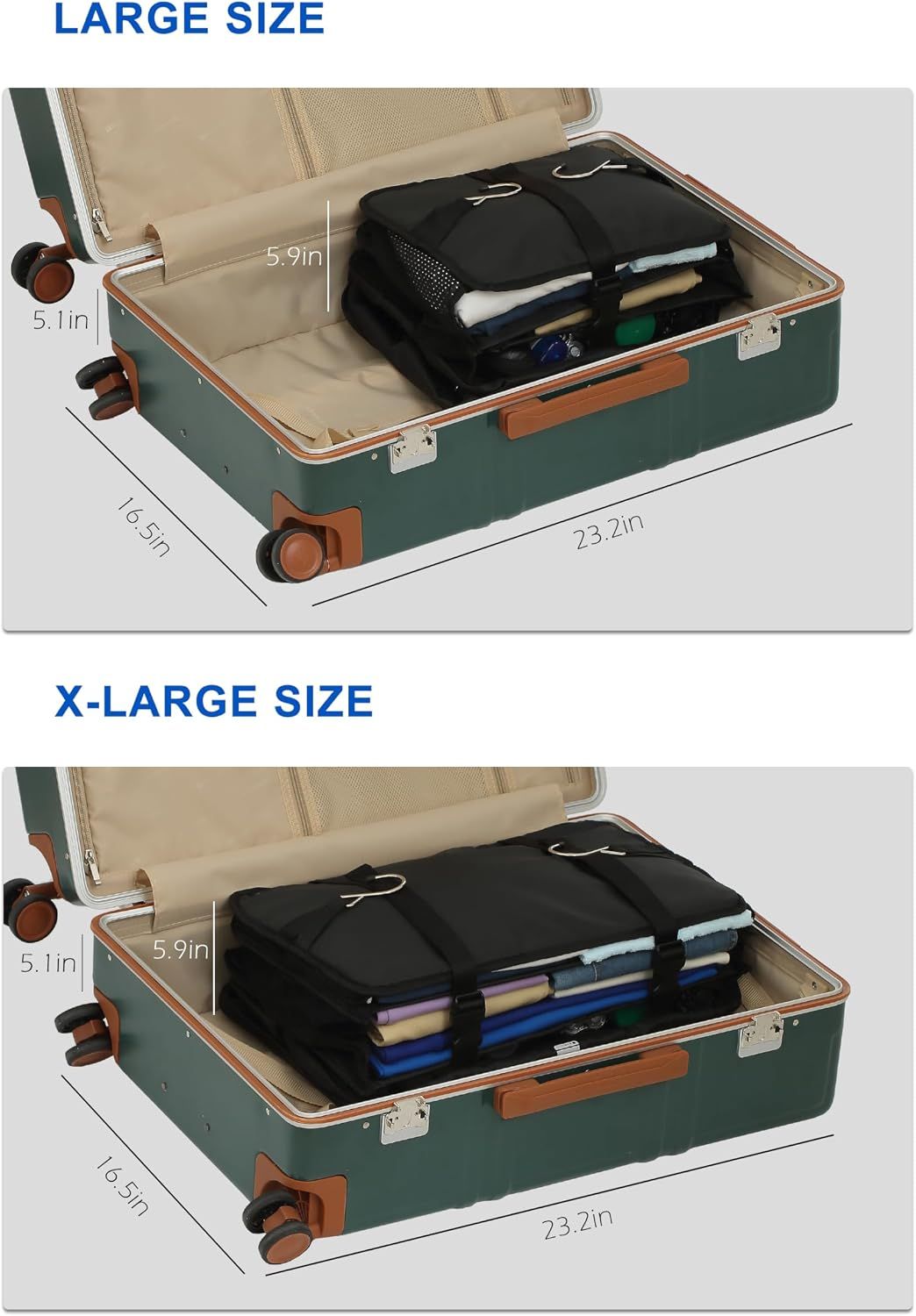 Hanging Packing Cube Clothing Organizer Black, 30 x 30 x 61 cm