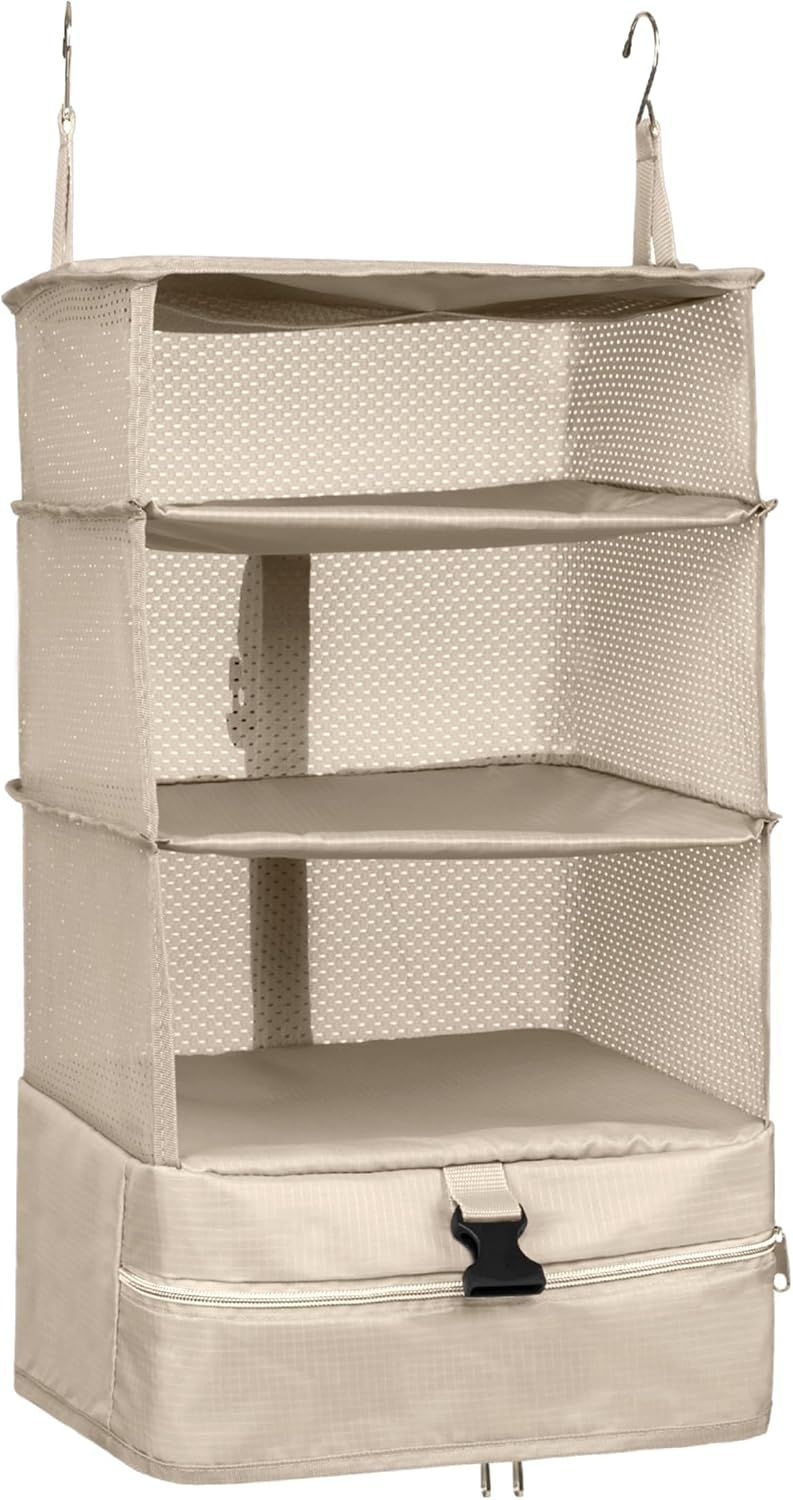 Hanging Packing Cube Clothing Organizer Beige, 30 x 30 x 61 cm