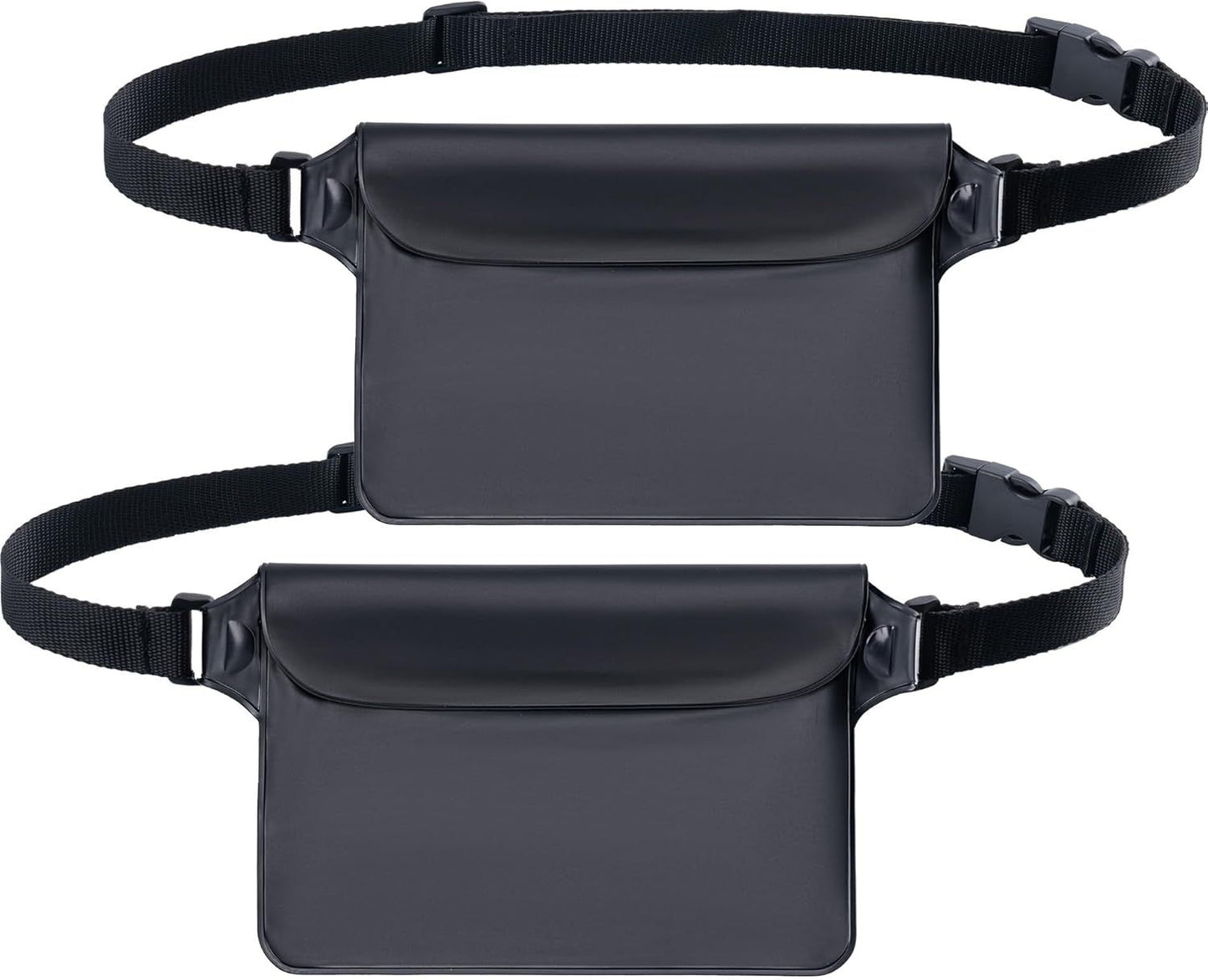2 Piece Waterproof Waist Bag Set Adjustable Black