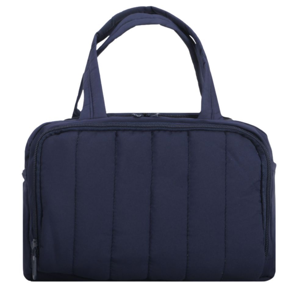 2026 New Quilted Insulated Lunch Bag, Large Capacity Handheld Meal Tote, Portable Thermal Cooler Bento Box Carrier for Office Workers & Students(Navy Blue)