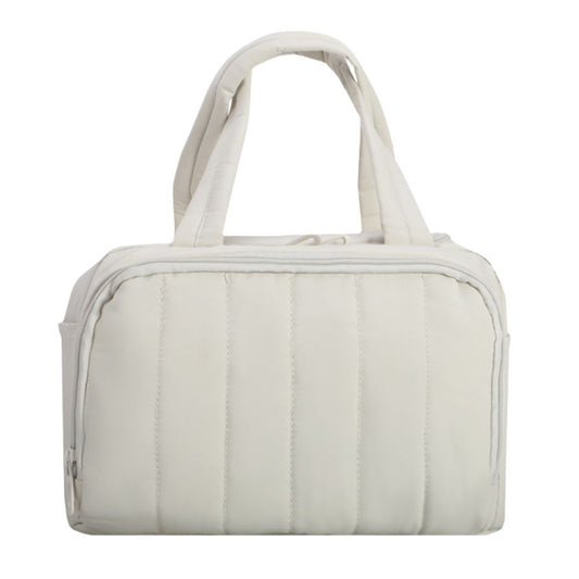 2026 New Quilted Insulated Lunch Bag, Large Capacity Handheld Meal Tote, Portable Thermal Cooler Bento Box Carrier for Office Workers & Students（white）