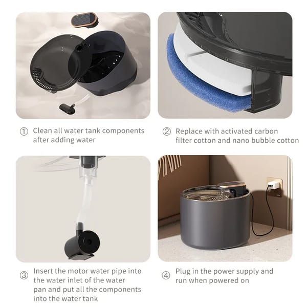 Premium Berlin‑Blue USB Automatic Cat Water Fountain with 6 Filters, Low‑Water Indicator