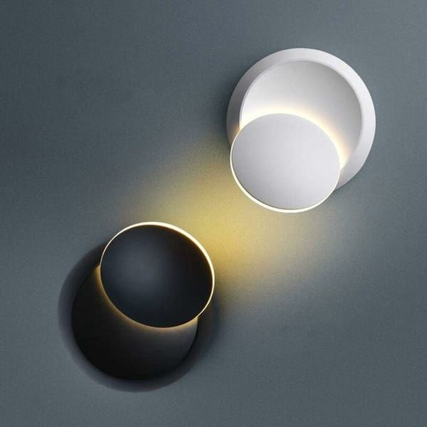 Creative Eclipse 2‑in‑1 Iron Wall Sconces, 5W Warm White LED Modern Indoor Wall Lamp