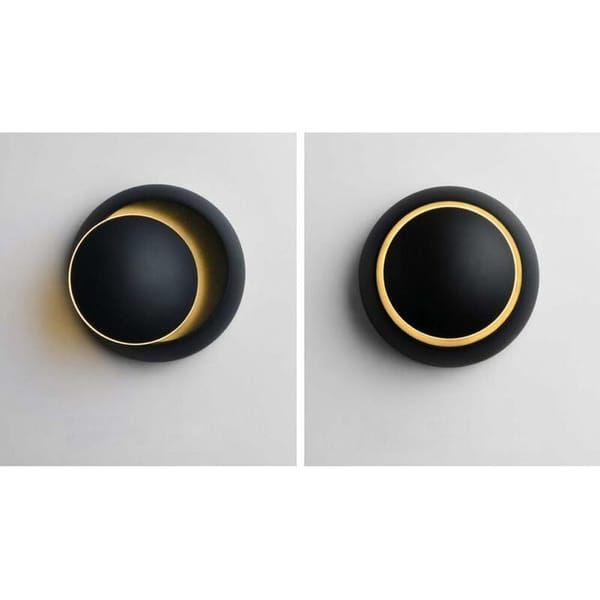 Creative Eclipse 2‑in‑1 Iron Wall Sconces, 5W Warm White LED Modern Indoor Wall Lamp