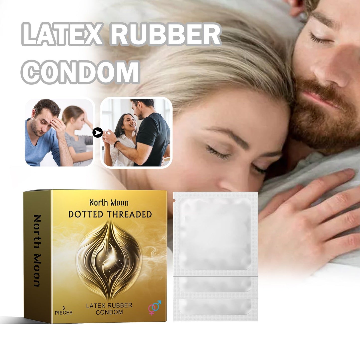 Latex Rubber Condom Couple Body Safety Protection Thread Hyaluronic Acid Series