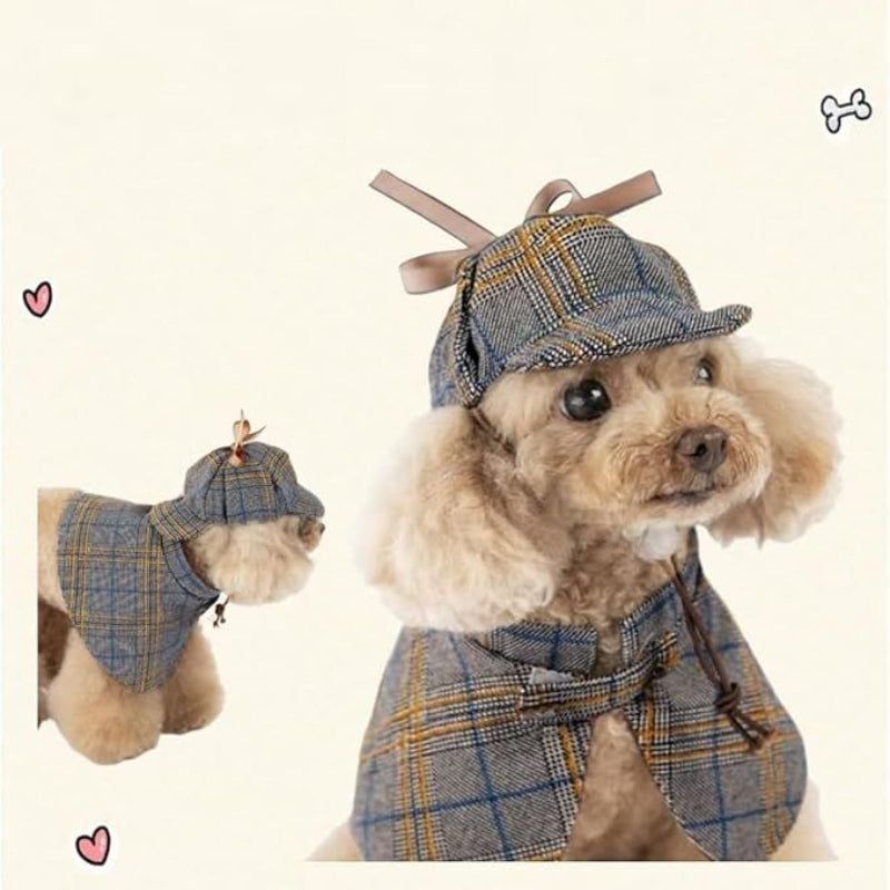 Cute Detective Pet Clothes Set For Small & Medium Dogs And Cats (Large)