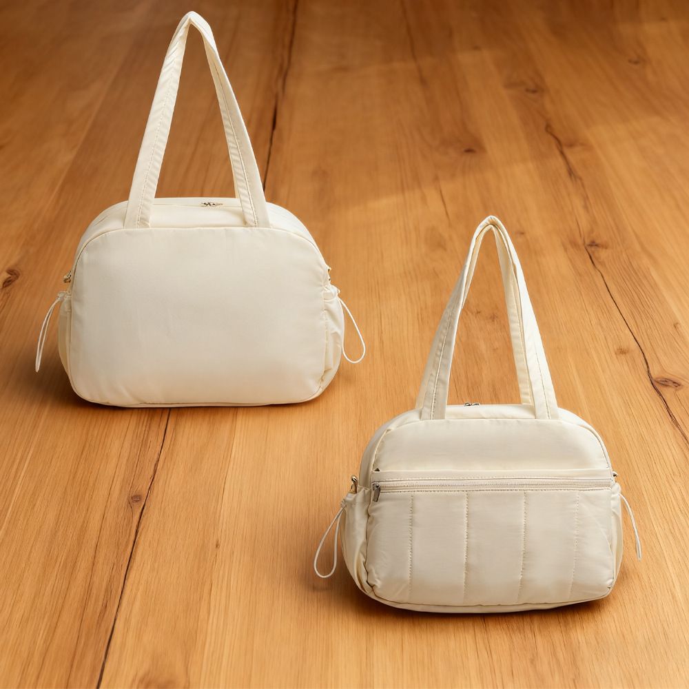 Large Capacity Travel Gym Duffle Bag - Waterproof Cloud Shoulder Tote for Women - Dry Wet Separation Overnight Weekender Bag for Fitness Business Trip - Off White
