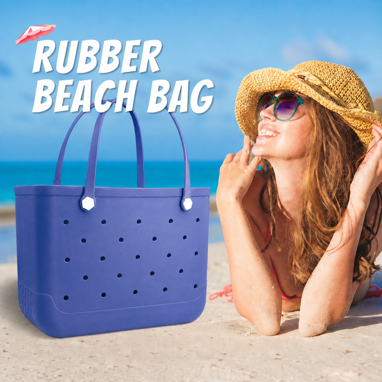 Waterproof Hexagon Mesh Beach Bag - Large Capacity Travel Storage Tote for Swimwear Towel Sunglasses - Royal Blue Large 48x34x24cm