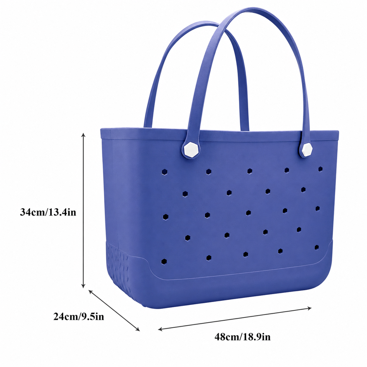 Waterproof Hexagon Mesh Beach Bag - Large Capacity Travel Storage Tote for Swimwear Towel Sunglasses - Royal Blue Large 48x34x24cm