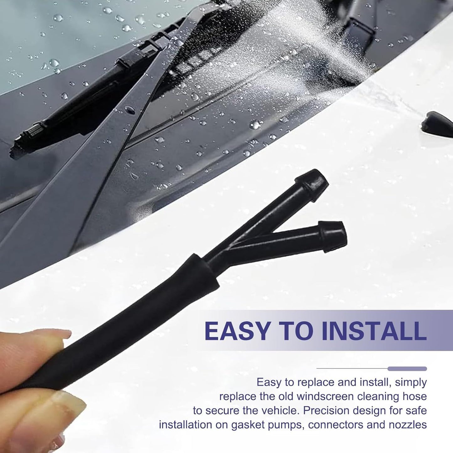 30 PCS Car Windshield Wash Tools, 13 Ft Rubber Hose with 30 T-type Y-type I-type Fitting, Seal Wiper Pump and Nozzle Leak-proof Connection Kit, Universal Flexible Hose for Cleaning (Black)