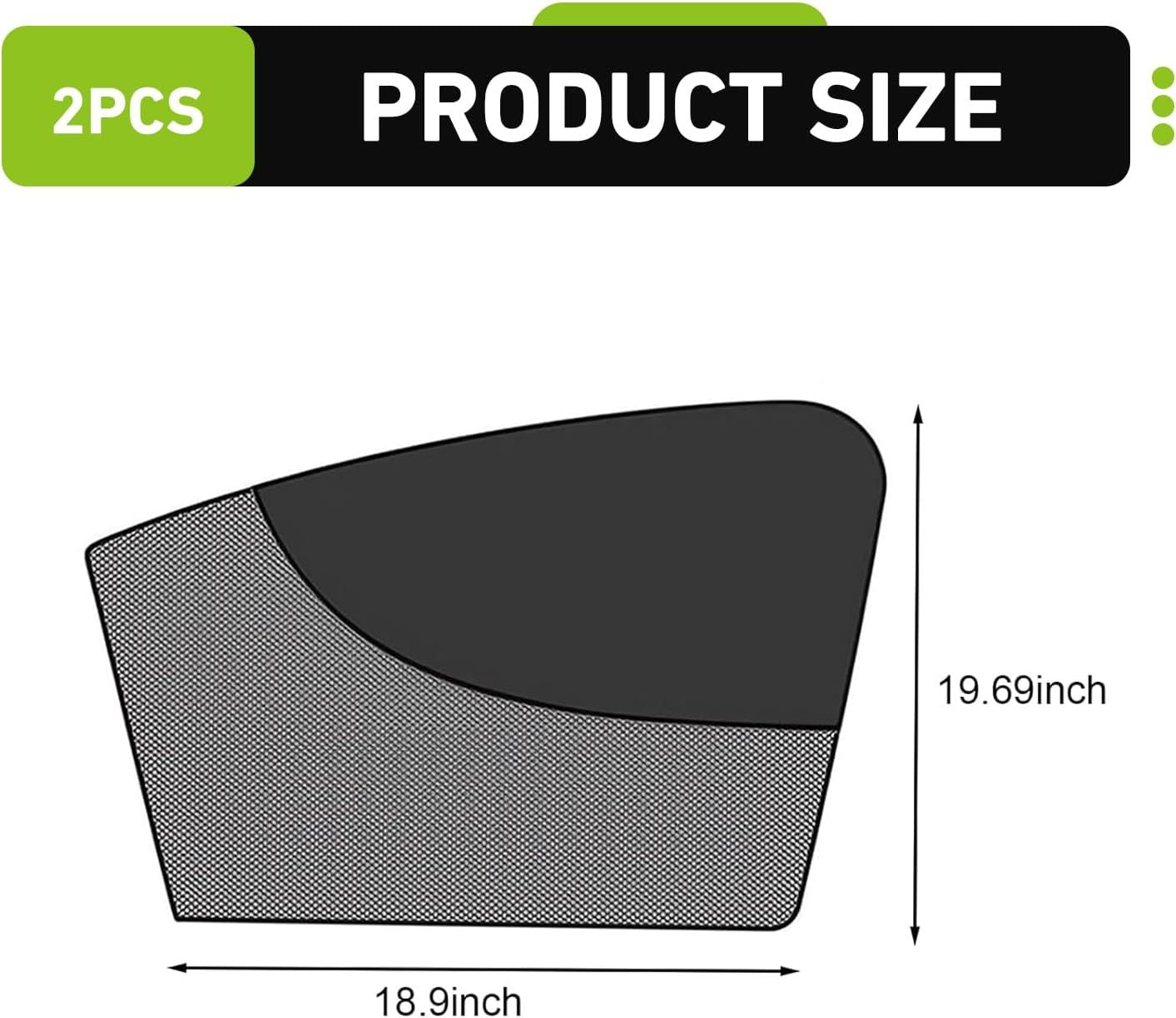 2 PCS Car Side Window Shades, Double-Layer Sun Blocking & Heat Insulation Shield for Baby Kids, Mesh Full/Half Privacy Protection & Ventilation Curtain, Foldable Cover for Most Cars (Black)