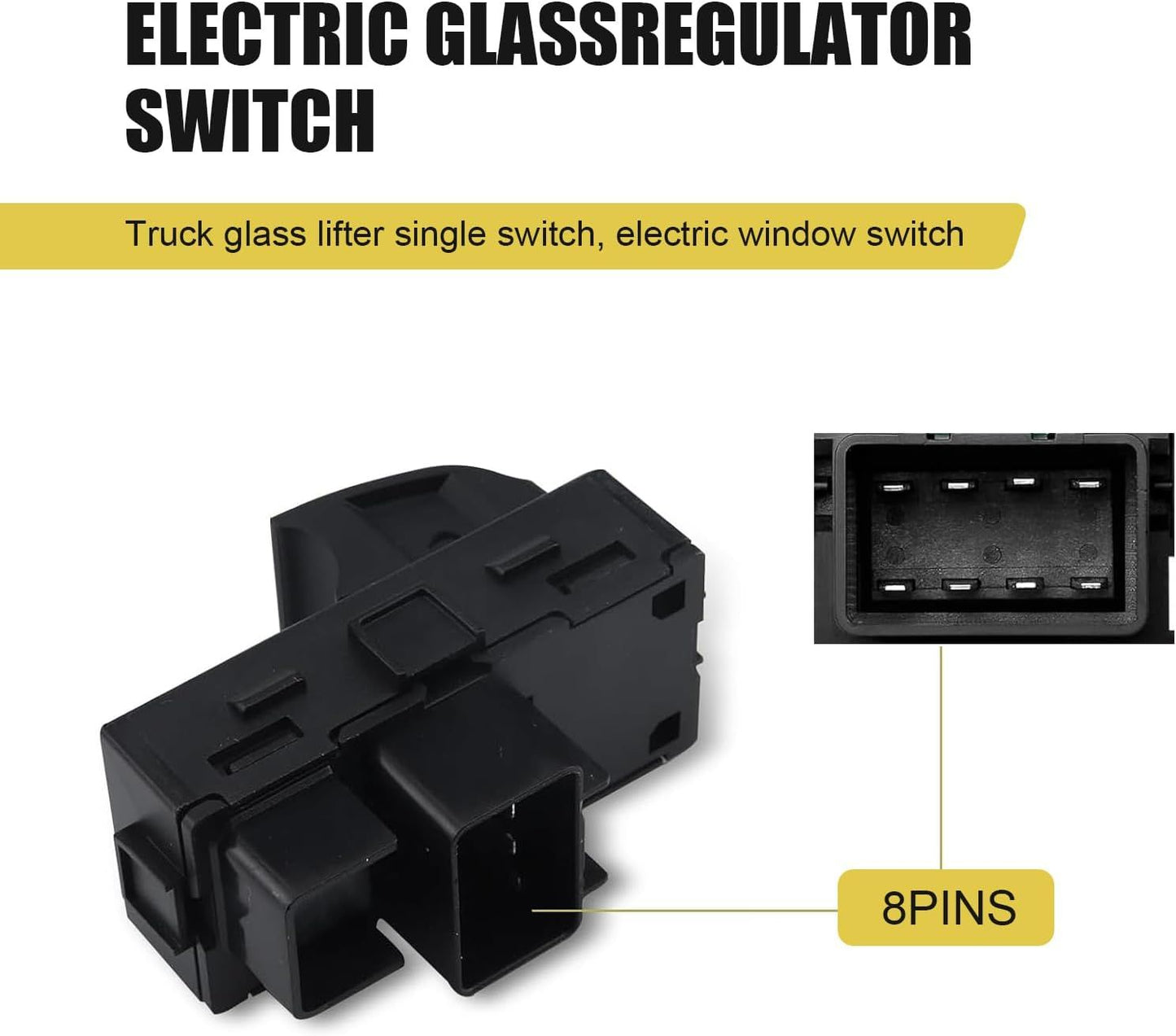 Car Power Window Switch, Front Right & Rear Left Right Side Window Lift Switch, OEM# 15162028 15888174 22864837 22895545 25877776, Compatible with Chevy Silverado GMC Sierra Buick (Black)