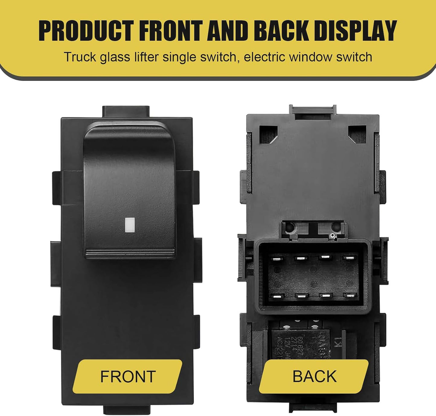 Car Power Window Switch, Front Right & Rear Left Right Side Window Lift Switch, OEM# 15162028 15888174 22864837 22895545 25877776, Compatible with Chevy Silverado GMC Sierra Buick (Black)