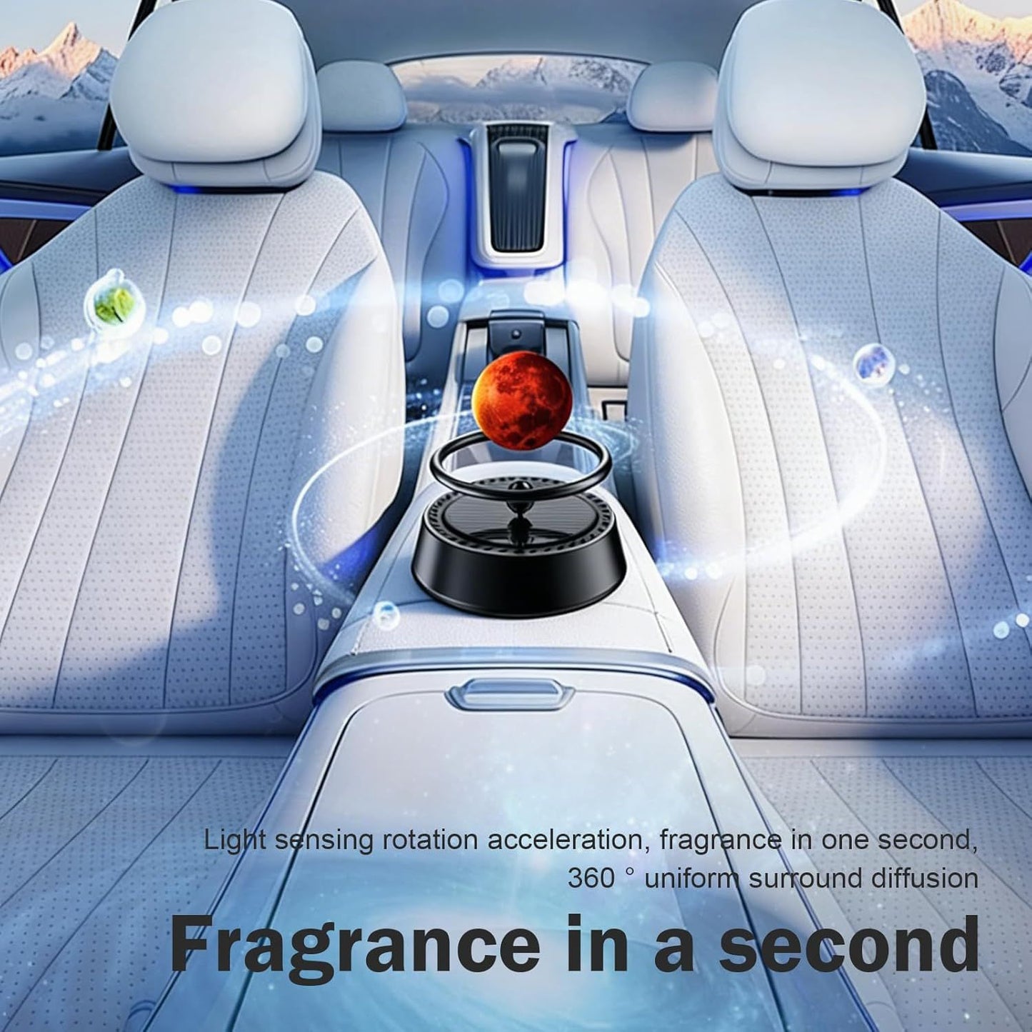 Solar Powered Levitating Mars Car Air Diffuser, Automatic Rotation Planet Dashboard Decorations, Self-adhesive Alloy Base, Suitable for Cars Home Decorations Gift Selections (Mars)