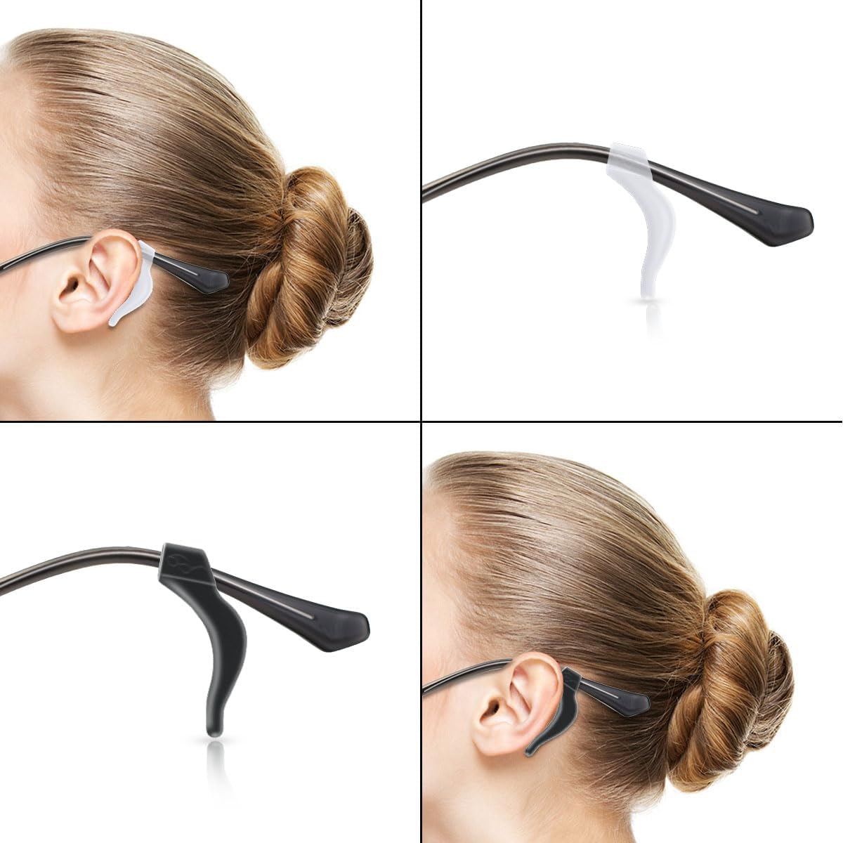 14 Pairs Ear Hook Glasses Strap Eyeglasses Grip Silicone Eyeglass Holder Anti-Slip Hooks Safety Eyewear Retainer for Sunglasses Temple Tips Sleeve Retainers