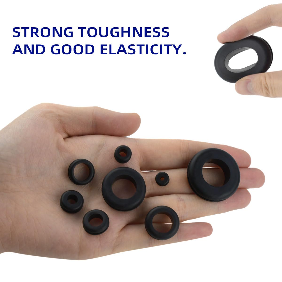 180 Pcs Assorted Rubber Grommet Kit Assortment Sizes 7/8" 5/8" 7/16" Wire Grommets for Wiring Double Sided Round Firewall Hole Plug Plugs Automotiv